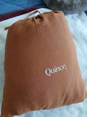 Quince European Linen Duvet Cover King/Cal King Terracotta NWOT with 1 Euro Sham